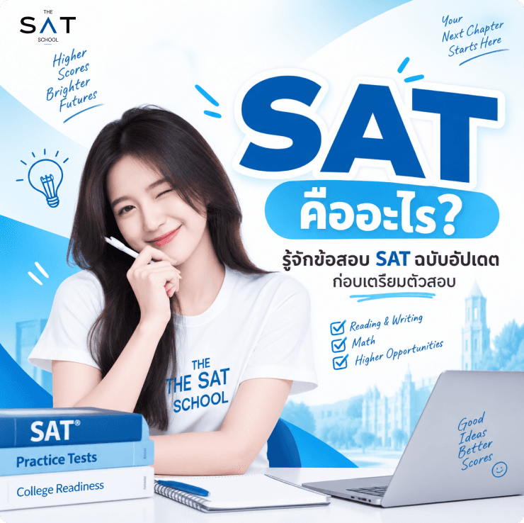 SAT คืออะไร สอบวิชาอะไรบ้าง พร้อมสรุปรูปแบบข้อสอบ Digital SAT คะแนน และแนวทางเตรียมตัวฉบับอัปเดต